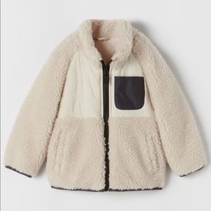 NWOT Zara Baby/Toddler Sherpa Fleece Jacket with Patch Pocket